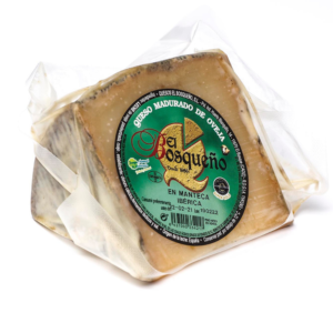 QUESO MADURADO DE OVEJA EN MANTECA IBERICA EL BOSQUEÑO, CUÑA 350G APROX